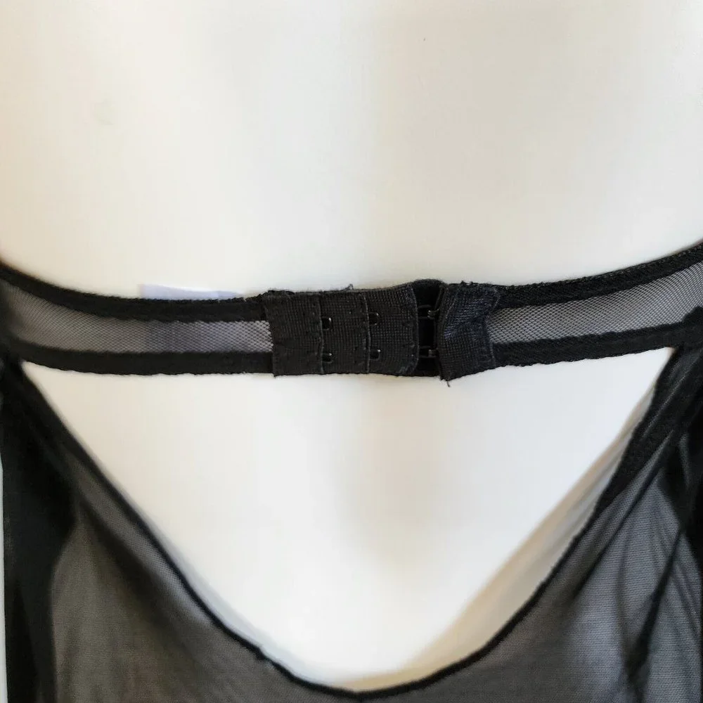 NEW Spree‎ Intimates Women's Lingerie Babydoll Open Top Woth Matching Thong Sz L